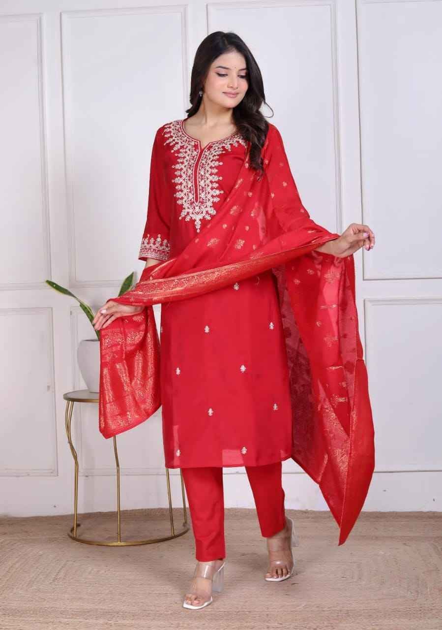   Gulzaar Red Elegance Kurta Set